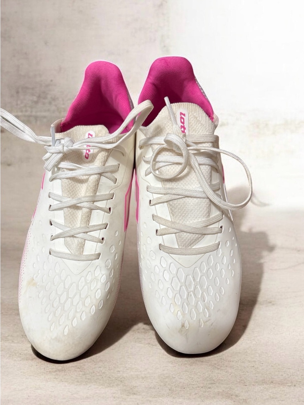 OTTO White and Pink Women's Athletic Sneakers
